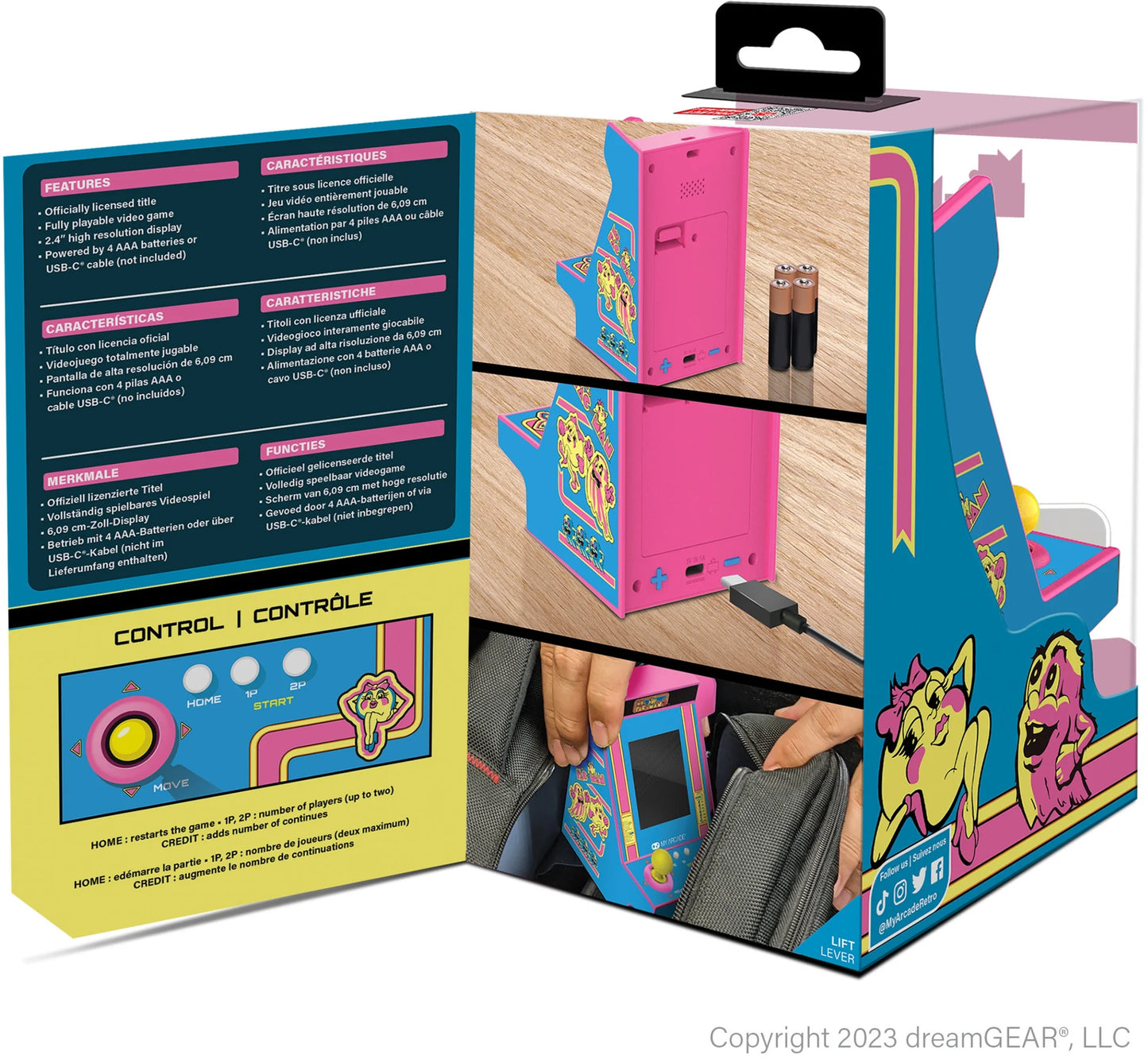 DGUNL-7023 MS. PAC-MAN Nano Player Pro Portable Retro Arcade