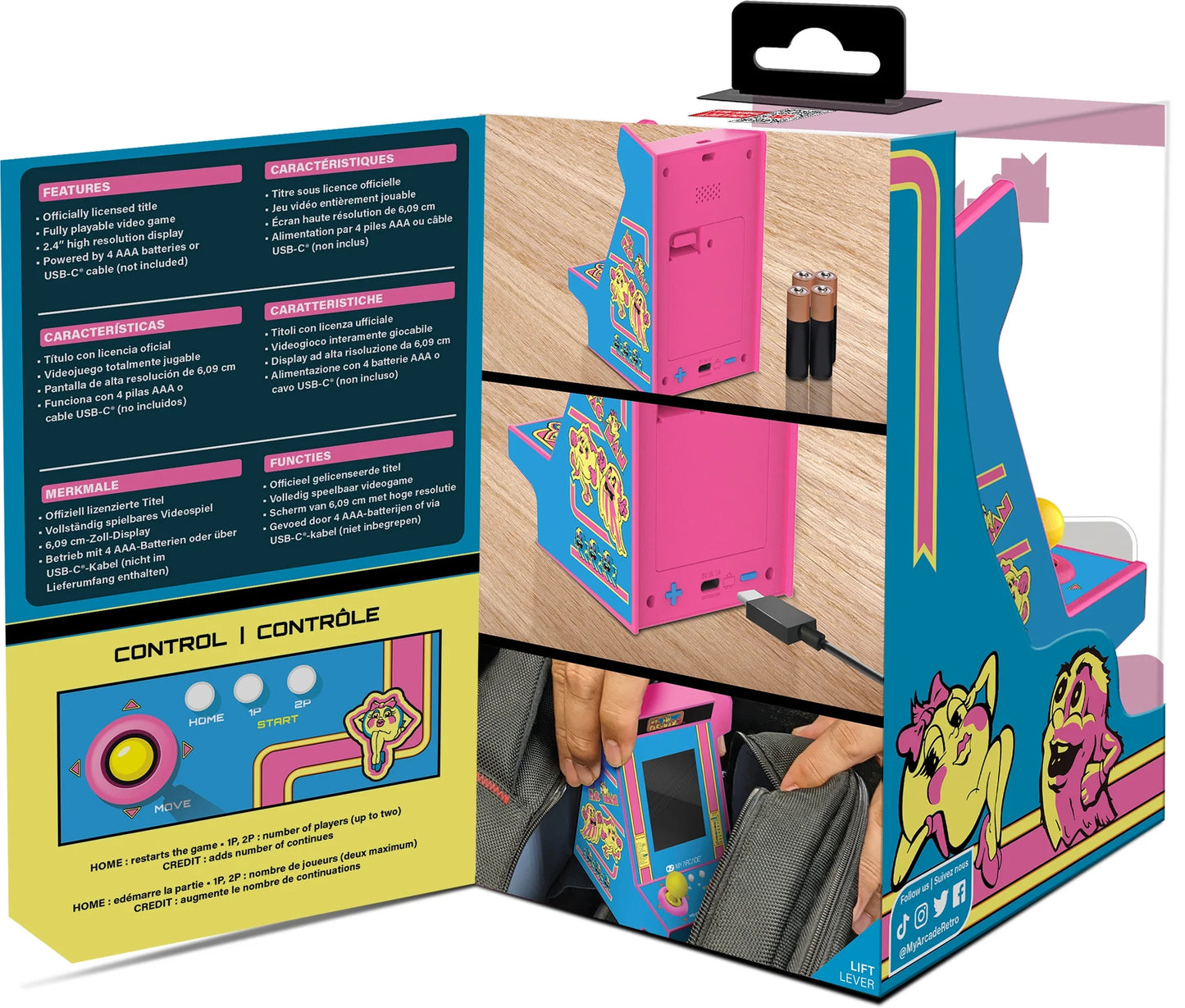 DGUNL-7023 MS. PAC-MAN Nano Player Pro Portable Retro Arcade