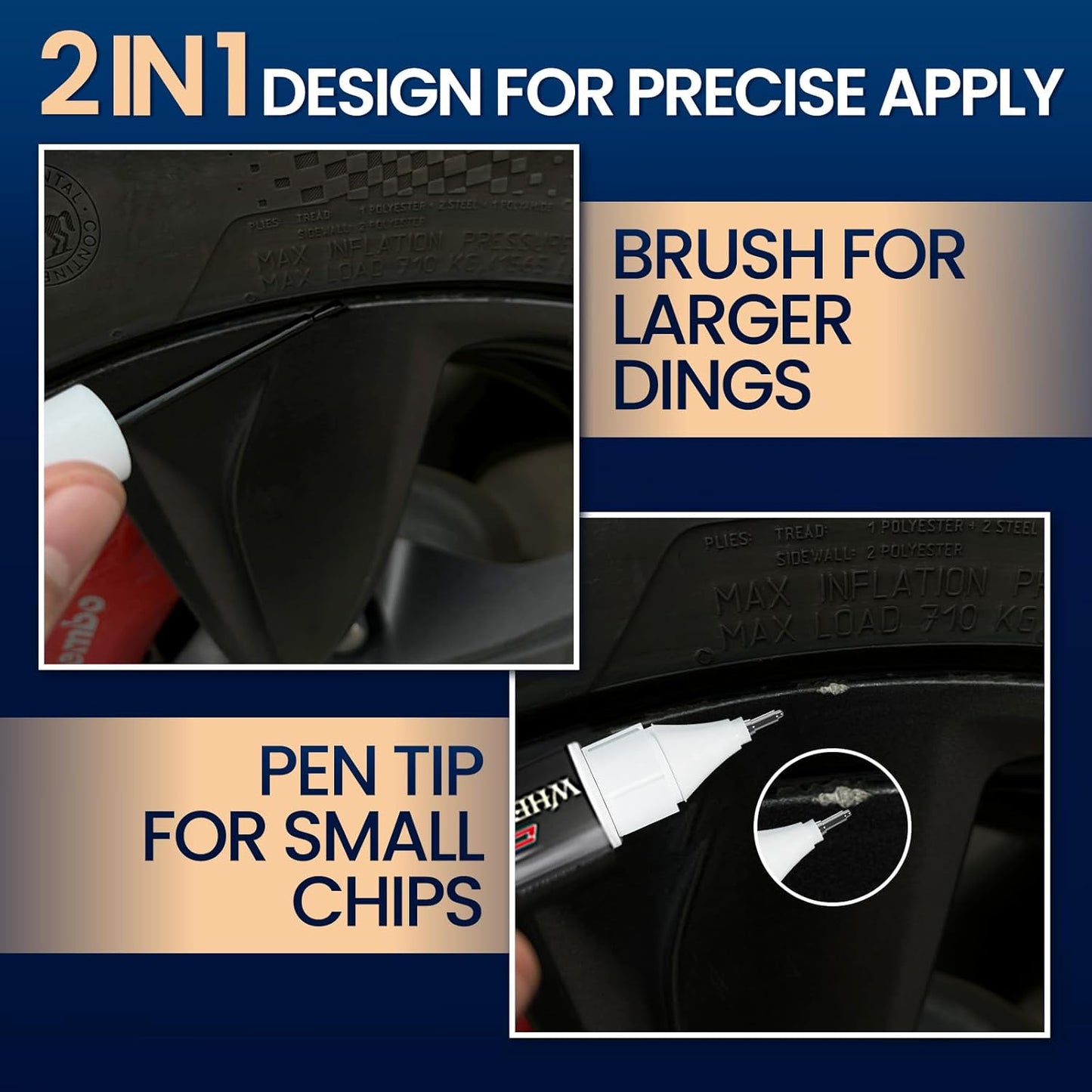 Gloss Black Rim Touch up Paint, Rim Paint, Wheel Scratch Repair Kit for Curb Rash & Scratches, Universal Black Enamel Paint (1 Fl Oz), Scratch Resistant, Covers 1 Sq Ft per Coat