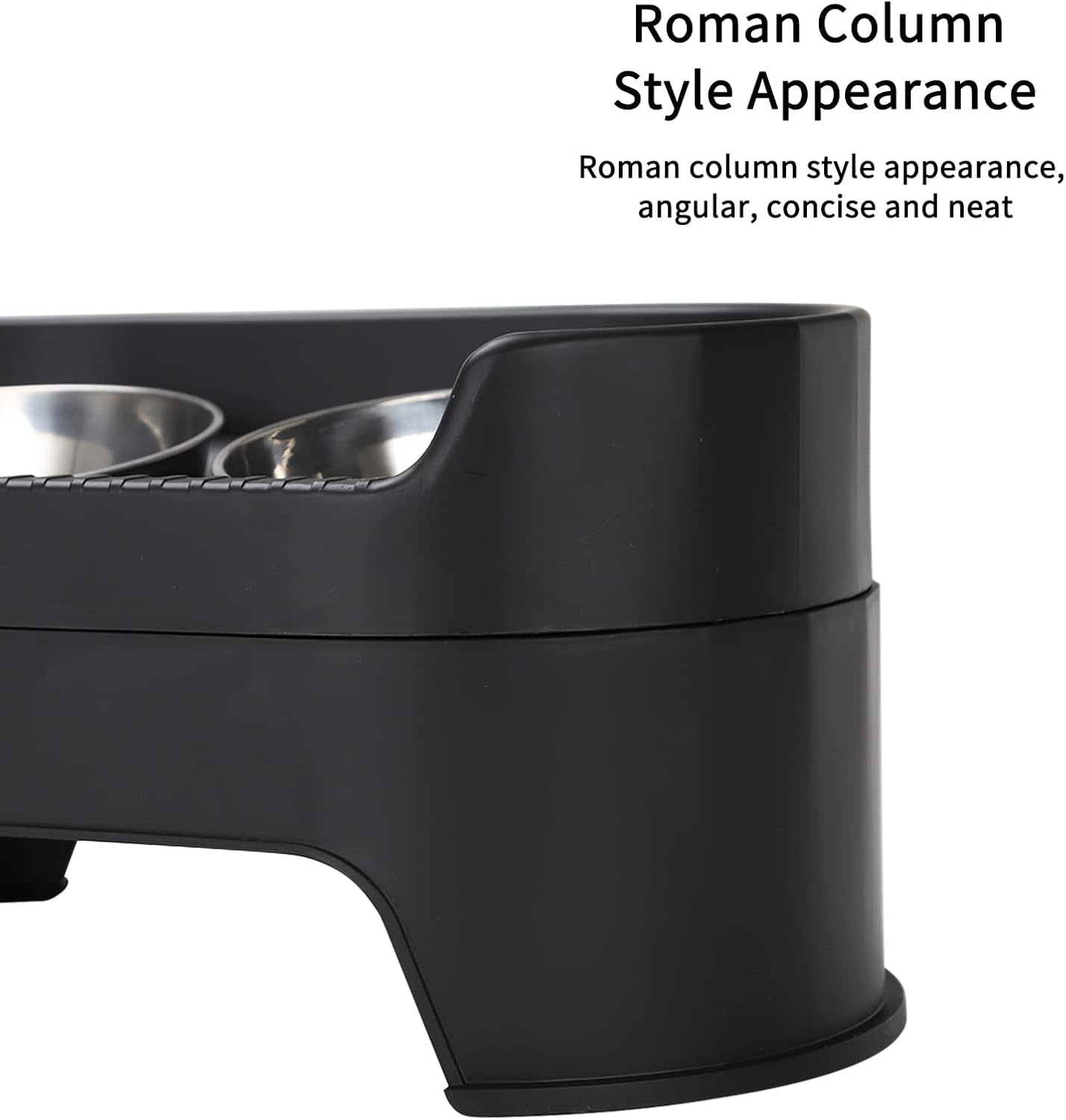 Raised Dog Bowls,Stainless Steel Dog Food Dish and Pet Water Bowls,Elevated Height Adjustable Double Bowl with Stand for Small Medium Dogs and Cats (New Black)