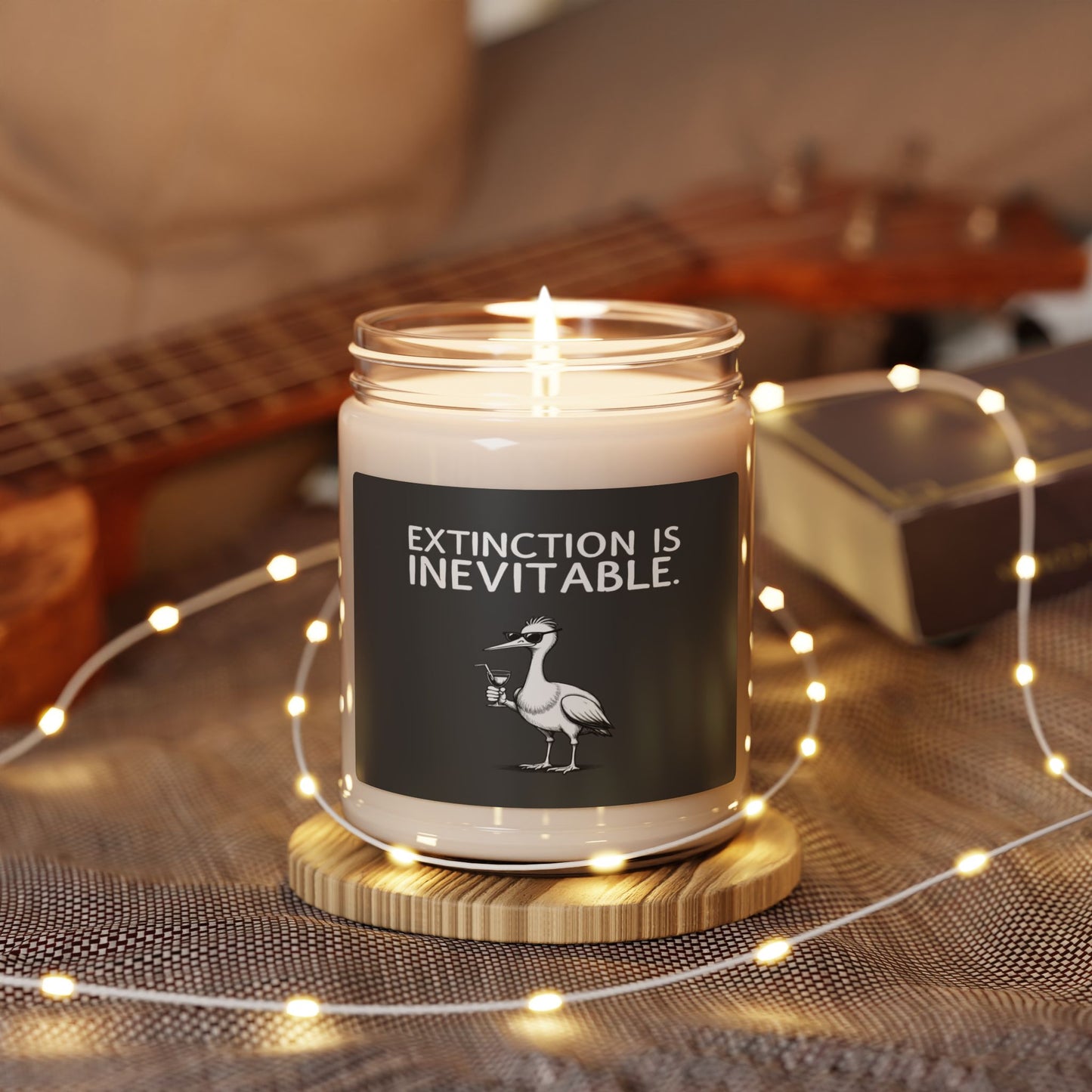 "EXTINCTION IS INEVITABLE" candle