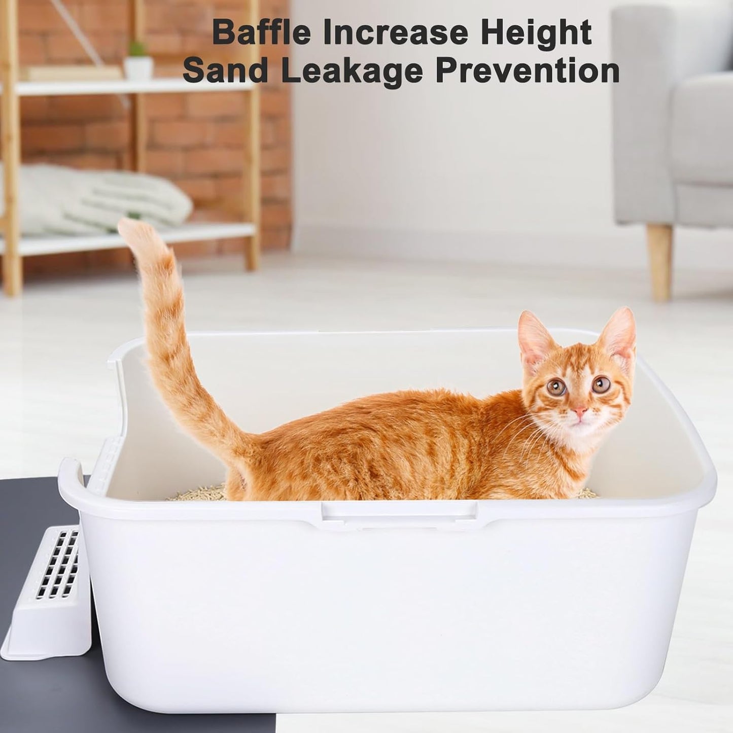 Cat Litter Box with Lid, Increased Entrance Height, Top Entry Enclosed Litter Box with Door, Easy to Install, Suitable for Cats up to 7.5 Lbs (White,Small)