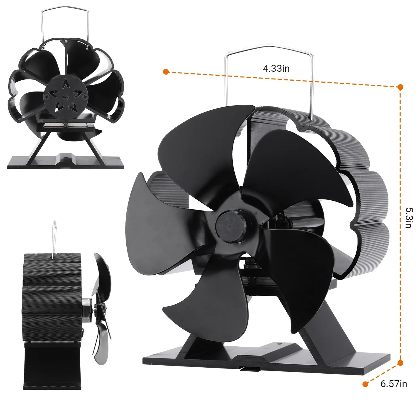 5/6/7Blades Fireplace Fan,Heat Powered Stove Fan for Log Burner/Fireplace, Eco Friendly and Efficient Wood Stove Fan