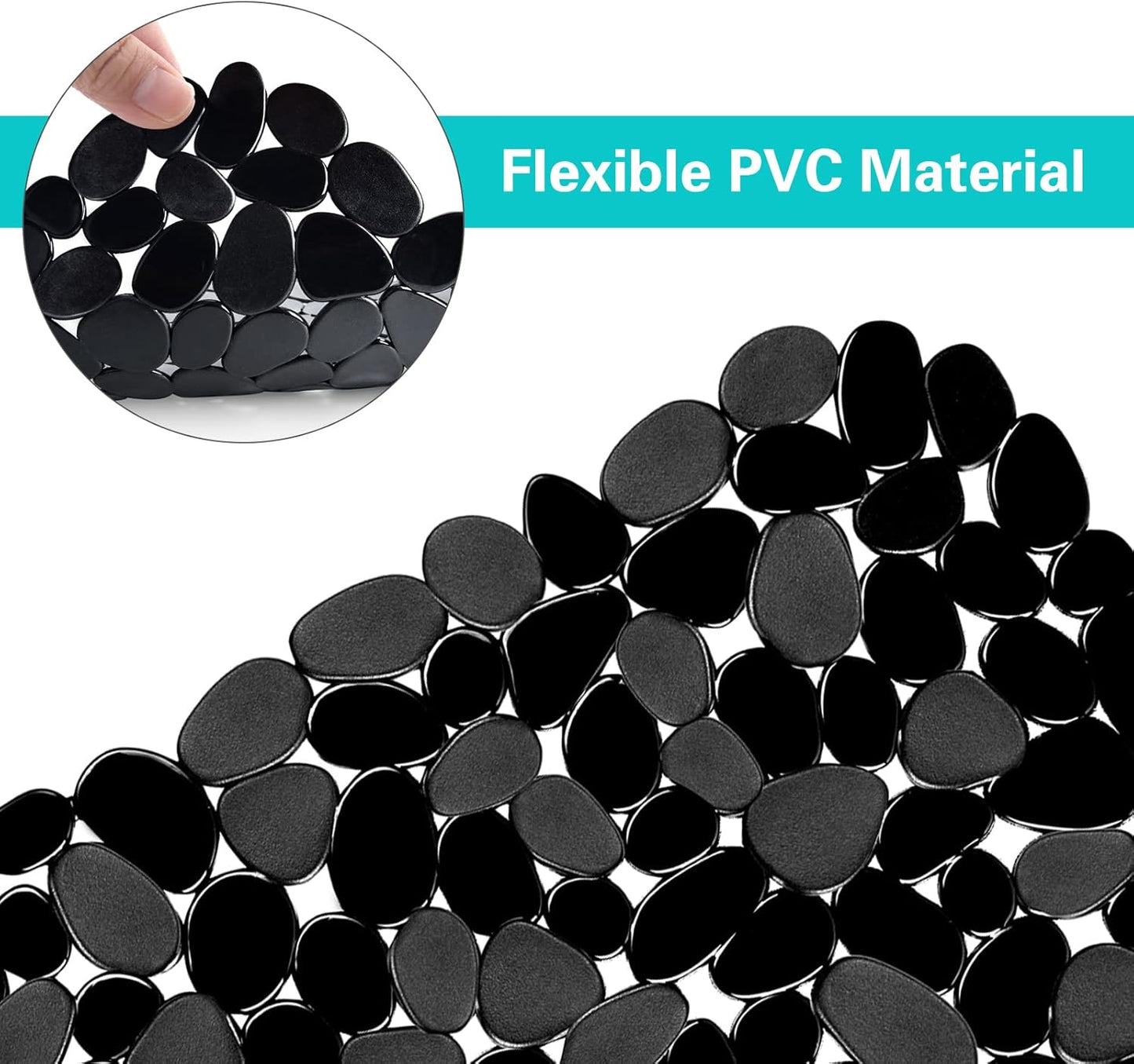 Kitchen Sink Mat Pebble Protect Mat PVC Eco-Friendly Adjustable Stainless Steel/ Porcelain Dish Drying Pad Protector for Bottom of Kitchen Sink, 15.8 X 11.8 Inches (2 Pack, Black and Gray)