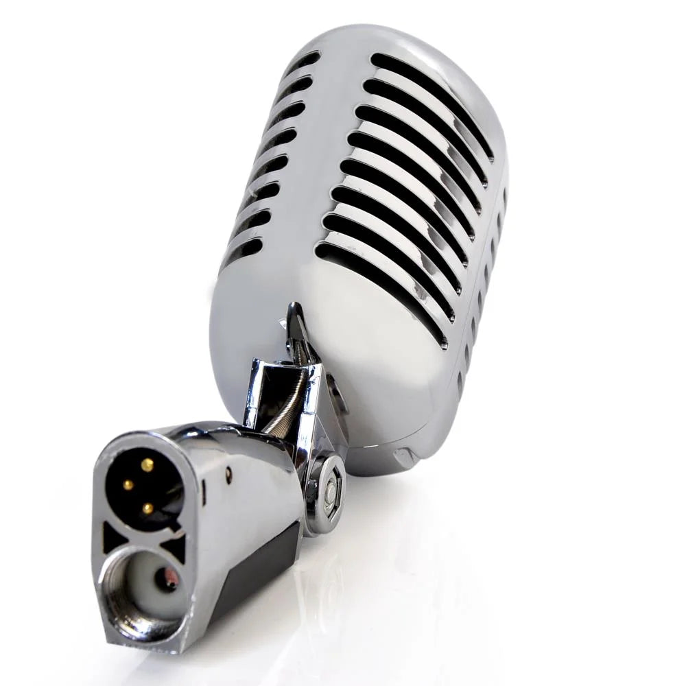 PDMICR70SL Classic Retro Vintage Style Microphone and Swing Stand, Silver