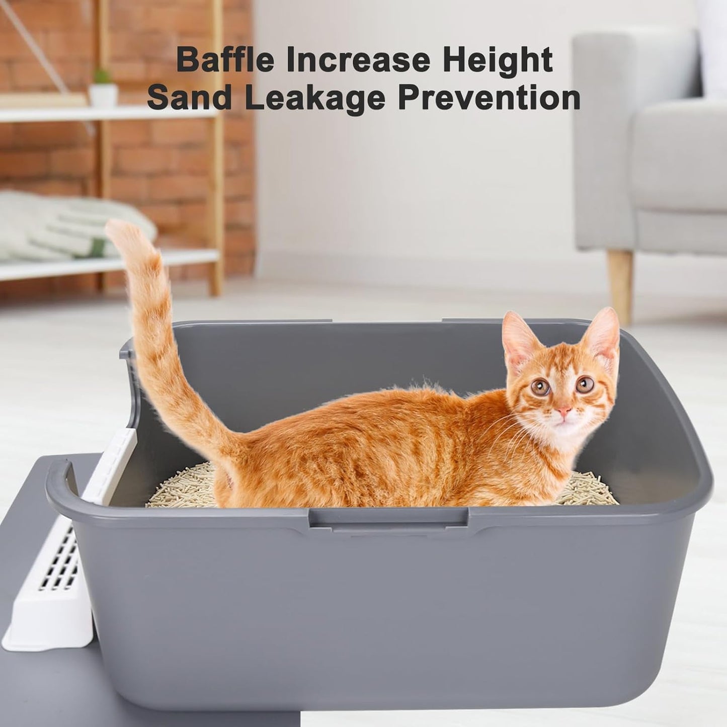 Cat Litter Box with Lid, Increased Entrance Height, Top Entry Enclosed Litter Box with Door, Easy to Install, Suitable for Cats up to 7.5 Lbs (Gray,Small)