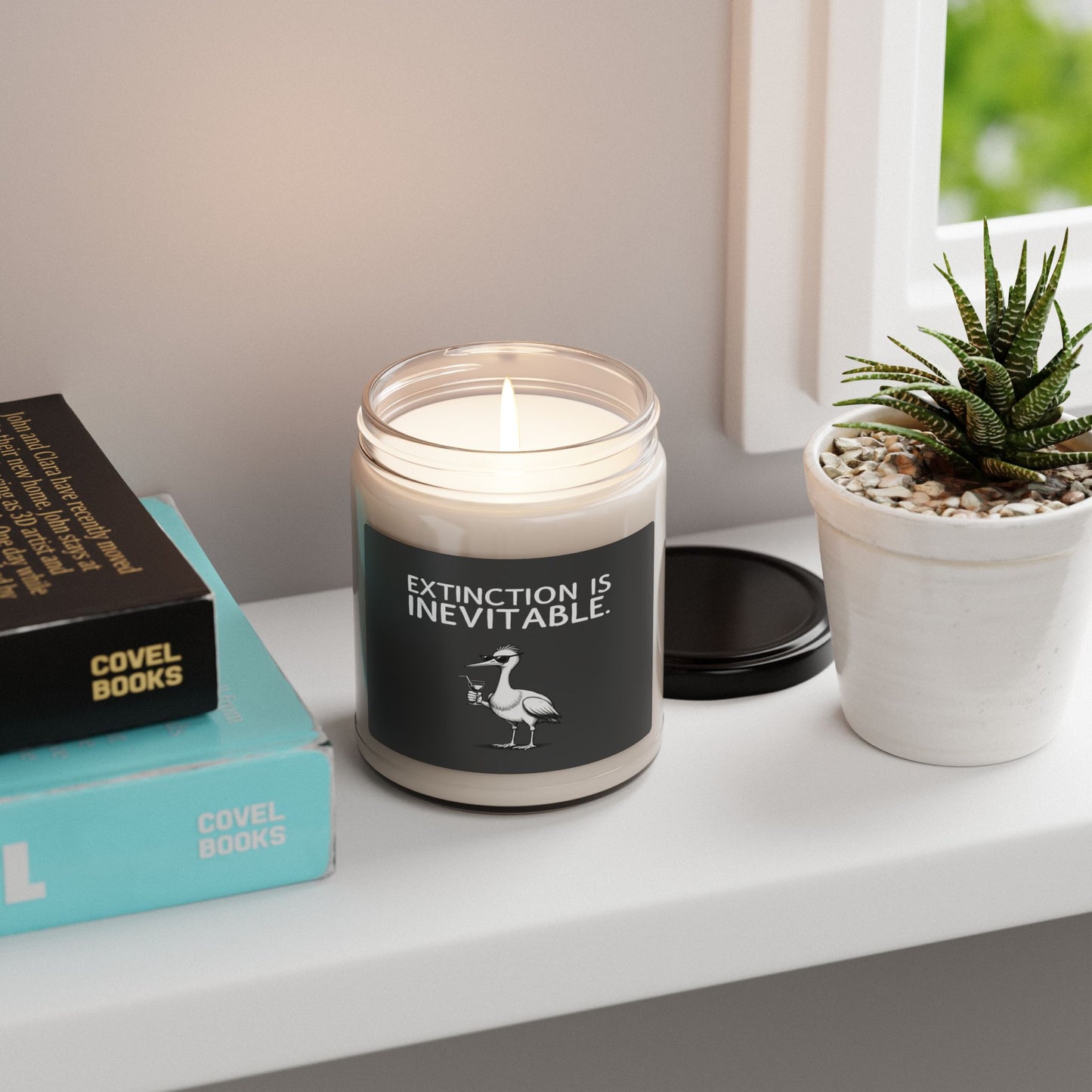 "EXTINCTION IS INEVITABLE" candle