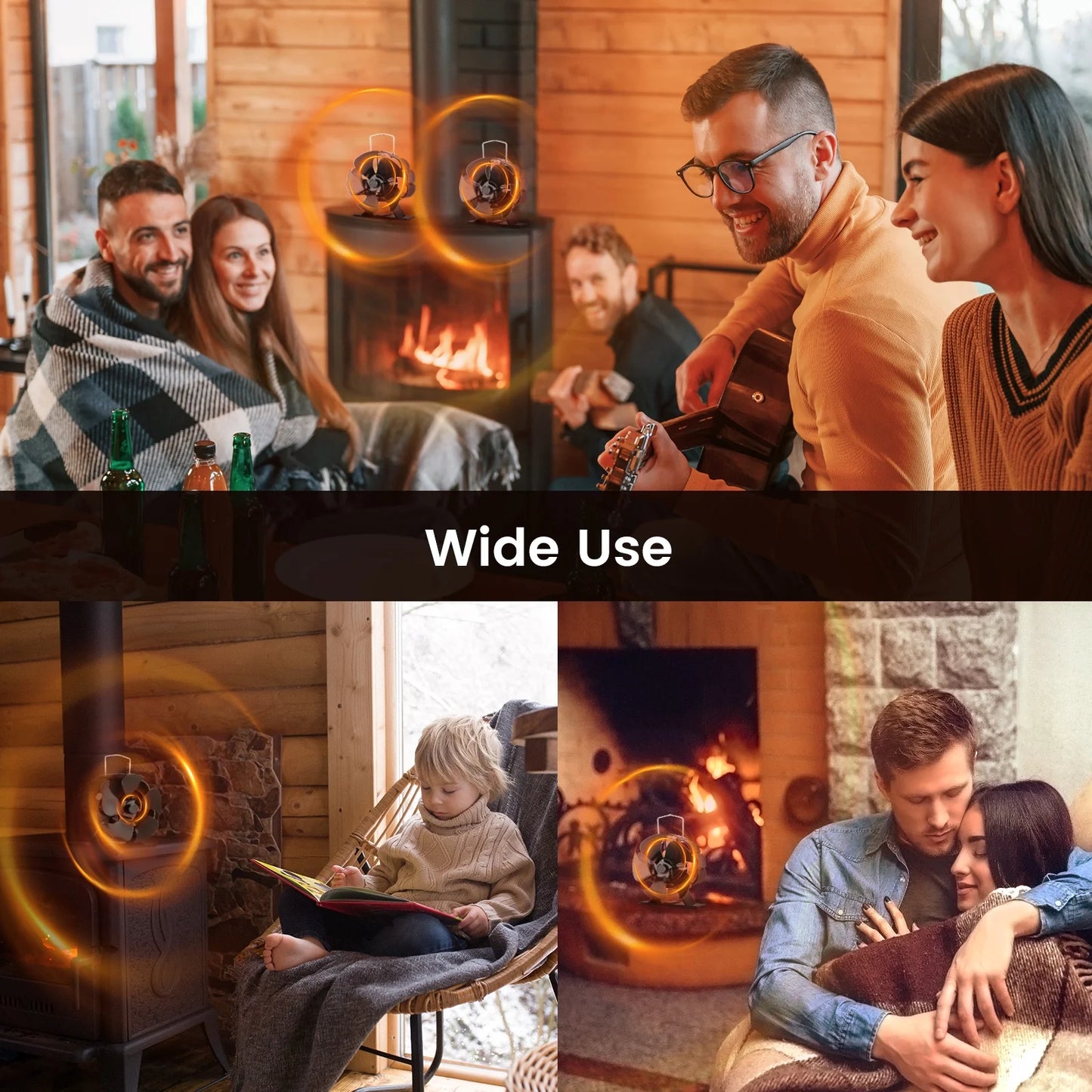 5/6/7Blades Fireplace Fan,Heat Powered Stove Fan for Log Burner/Fireplace, Eco Friendly and Efficient Wood Stove Fan