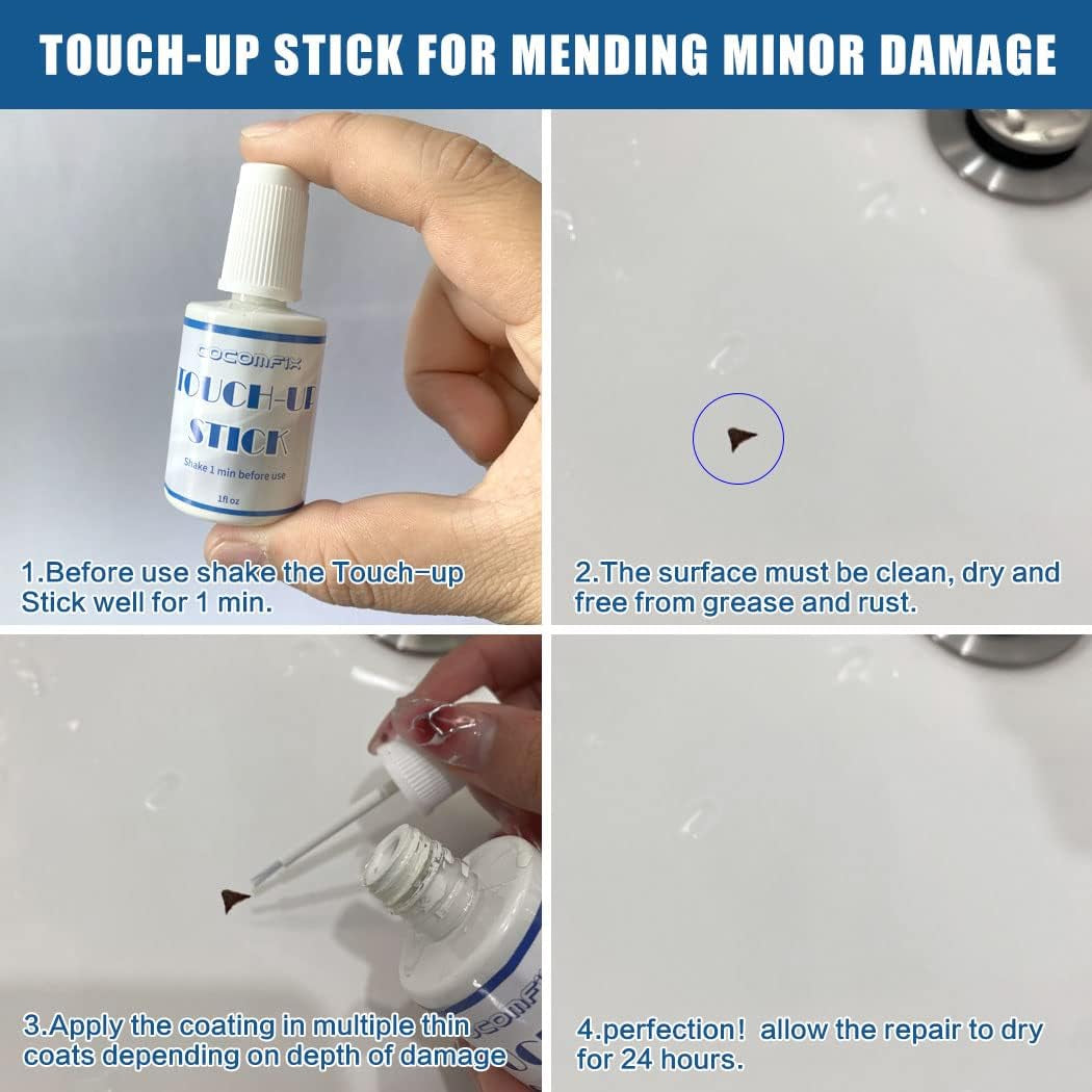 Appliance & Porcelain Paint Touch UP, High-Gloss Paint Touch up for Kitchen & Bathrooms: Sinks, Bathtubs, Appliances, Metal Surfaces, Tile, Fiberglass, Glossy Finishes, Etc. (Just Black)
