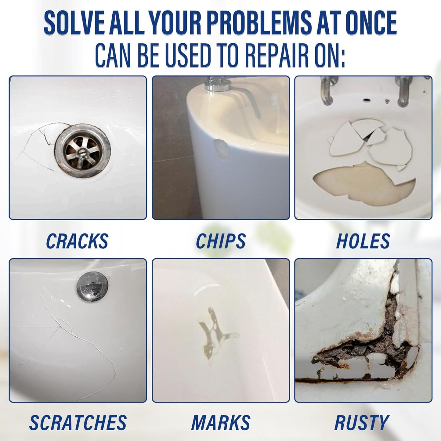 Porcelain Repair Kit, High-Gloss Porcelain Sink Repair Kit White, Firmly Bond Chip & Crack on Enamel, Ceramic, for Quickly Fixing Sink, Tub, Toilet, Tray with Super Durability