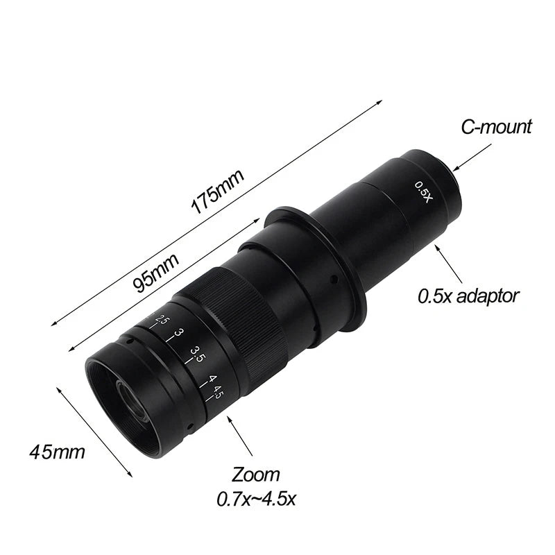4K ULTRA Electronic Digital Microscope 48MP USB HDMI Soldering Camera 130X 150X 180X C-Mount Zoom Lens For PCB Repair Tools