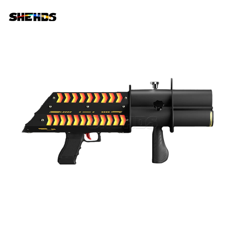 SHEHDS Triple-Loader Electronic Salute Cannon RGB Effects Confetti Machine Electronic Salute Rechargeable for DJ Disco Birthday