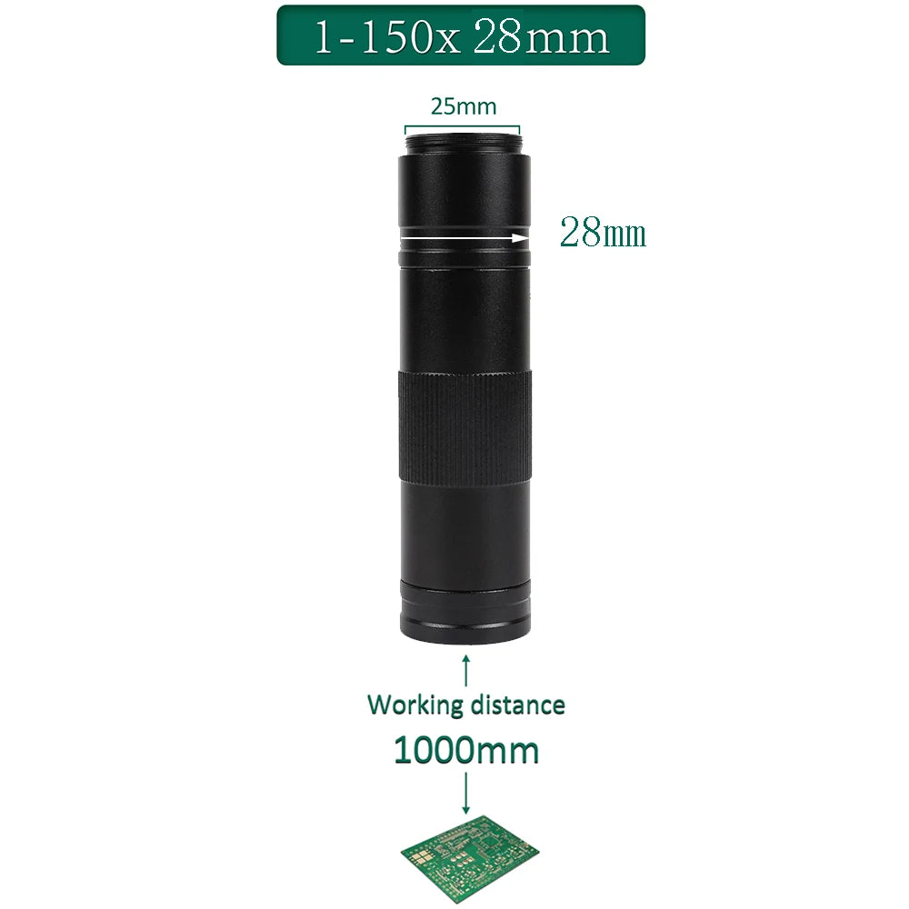 4K 48MP Electronic Digital Microscope 150X C-Mount Digital Camera Via Type Measurement For PCB Soldering Phone Repair Nice-power