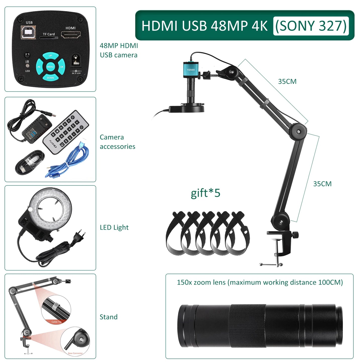 Full HD Digital Microscope Electronic 4K Soldering Microscope
