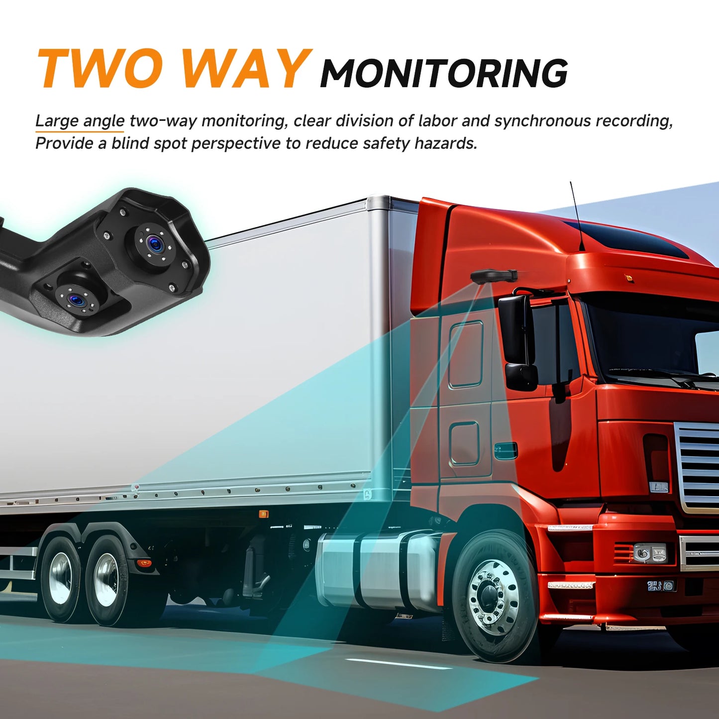 Podofo 10.36'' Car Side View Vertical Monitor For Truck Electronic Rearview Mirror Touch Screen Dual-Cam DVR BSD IP68 Waterproof