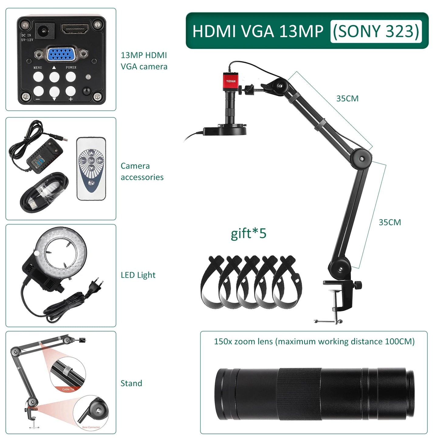 Full HD Digital Microscope Electronic 4K Soldering Microscope