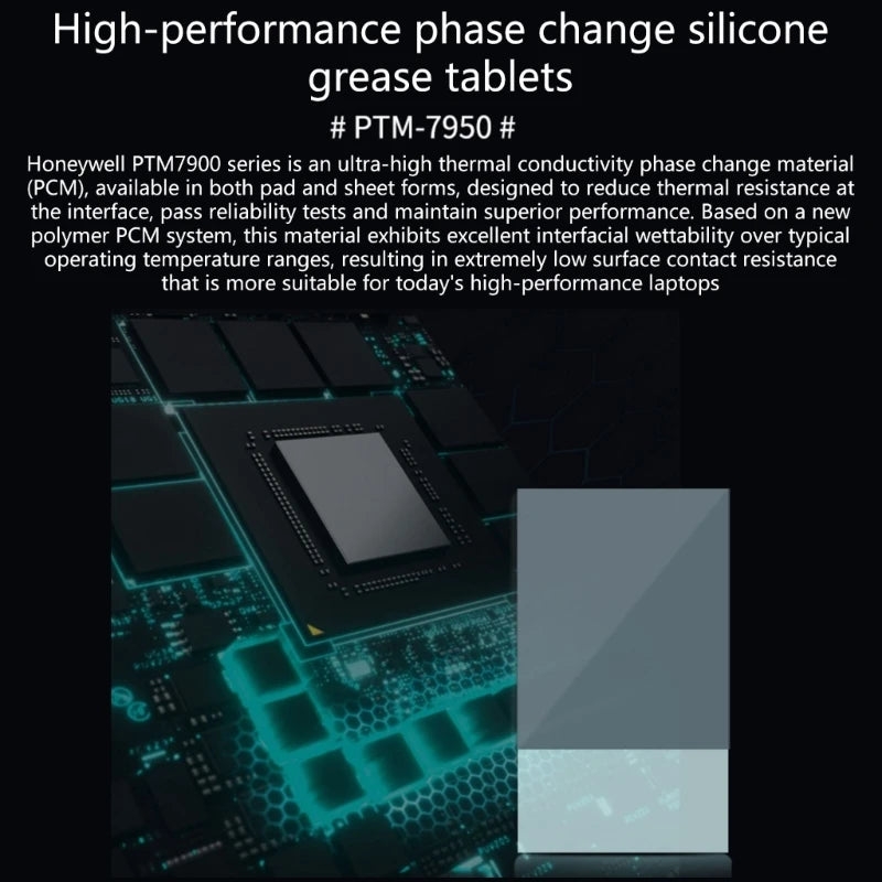 Honeywell PTM7950 8.5W Phase Change Silicone Pad Sheet Laptop Phase Change Silicone Grease CPU Thermal Conductive Paste Pad