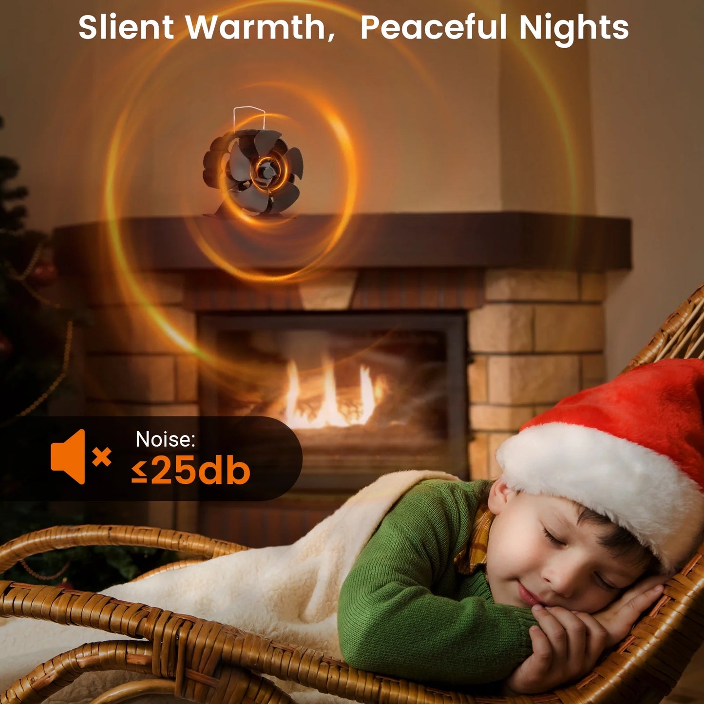 5/6/7Blades Fireplace Fan,Heat Powered Stove Fan for Log Burner/Fireplace, Eco Friendly and Efficient Wood Stove Fan