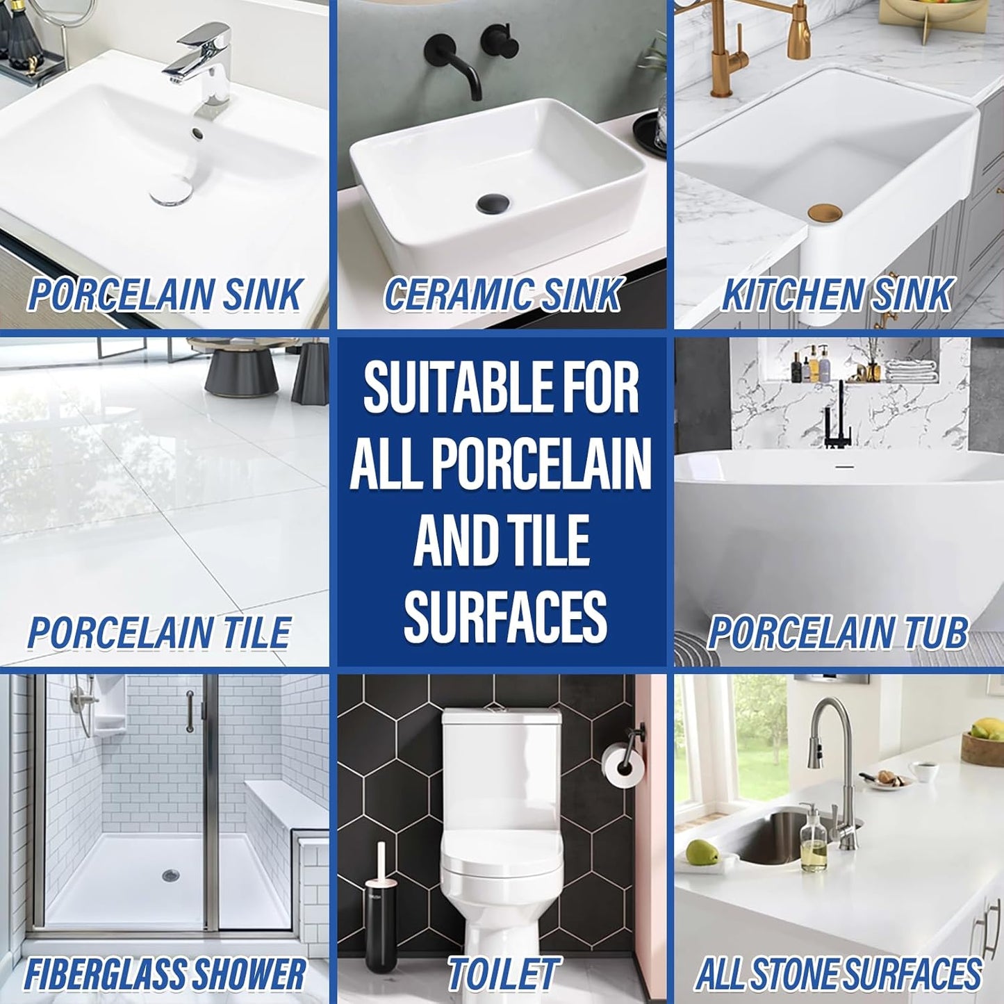 Porcelain Repair Kit, High-Gloss Porcelain Sink Repair Kit White, Firmly Bond Chip & Crack on Enamel, Ceramic, for Quickly Fixing Sink, Tub, Toilet, Tray with Super Durability