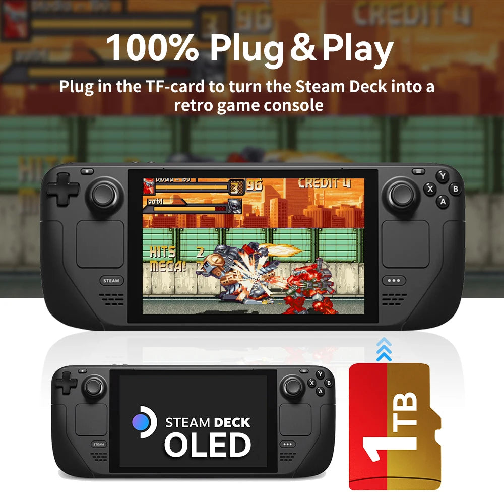 Batocera Game Card with 61200+Retro Games for Steamdeck/ Steamdeck OLED/WIN PC for Ps3/Ps2/Ps1/Psp/Wii/Gamecube/Snes/Nes/Mame