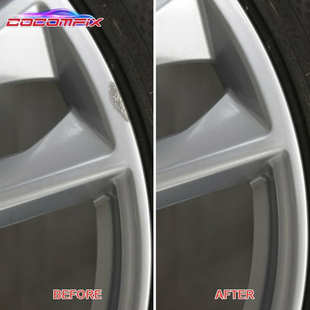 Silver Rim Touch up Paint - Car Scratch Repair Pen. Quick & Easy Rim Scratch Fix. Universal Color (Light Silver)