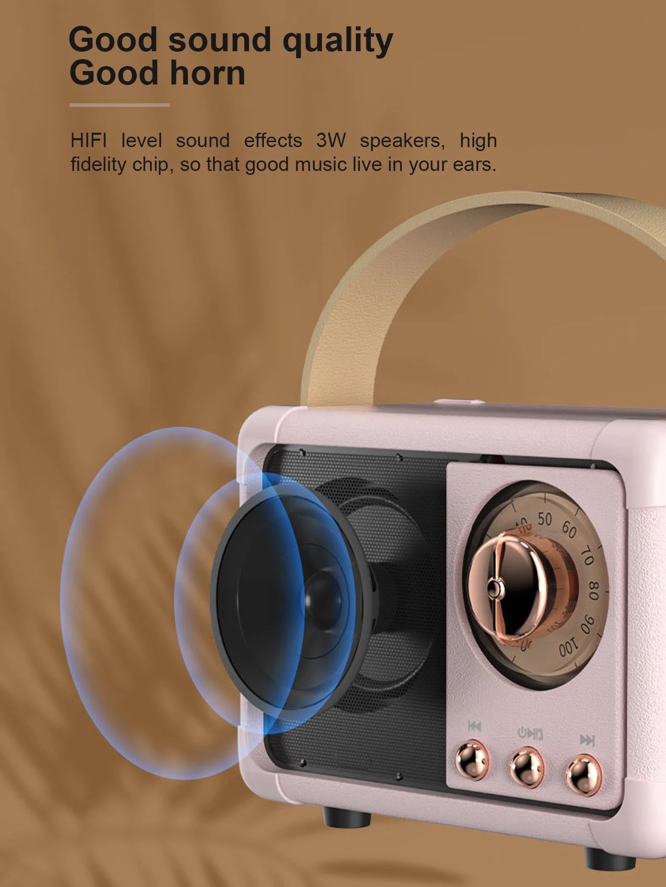 1Pc Vintage Portable Speaker