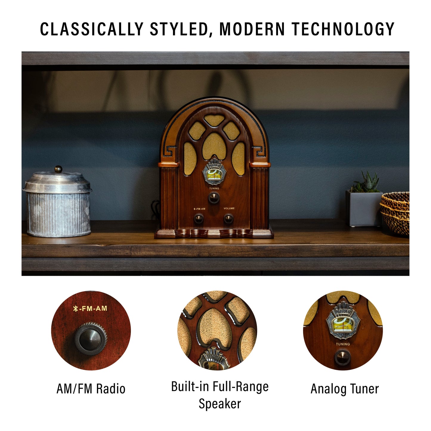 Portable AM/FM Radio, Walnut, CR31D-WA