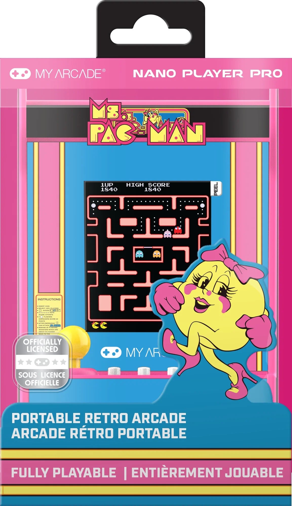 DGUNL-7023 MS. PAC-MAN Nano Player Pro Portable Retro Arcade