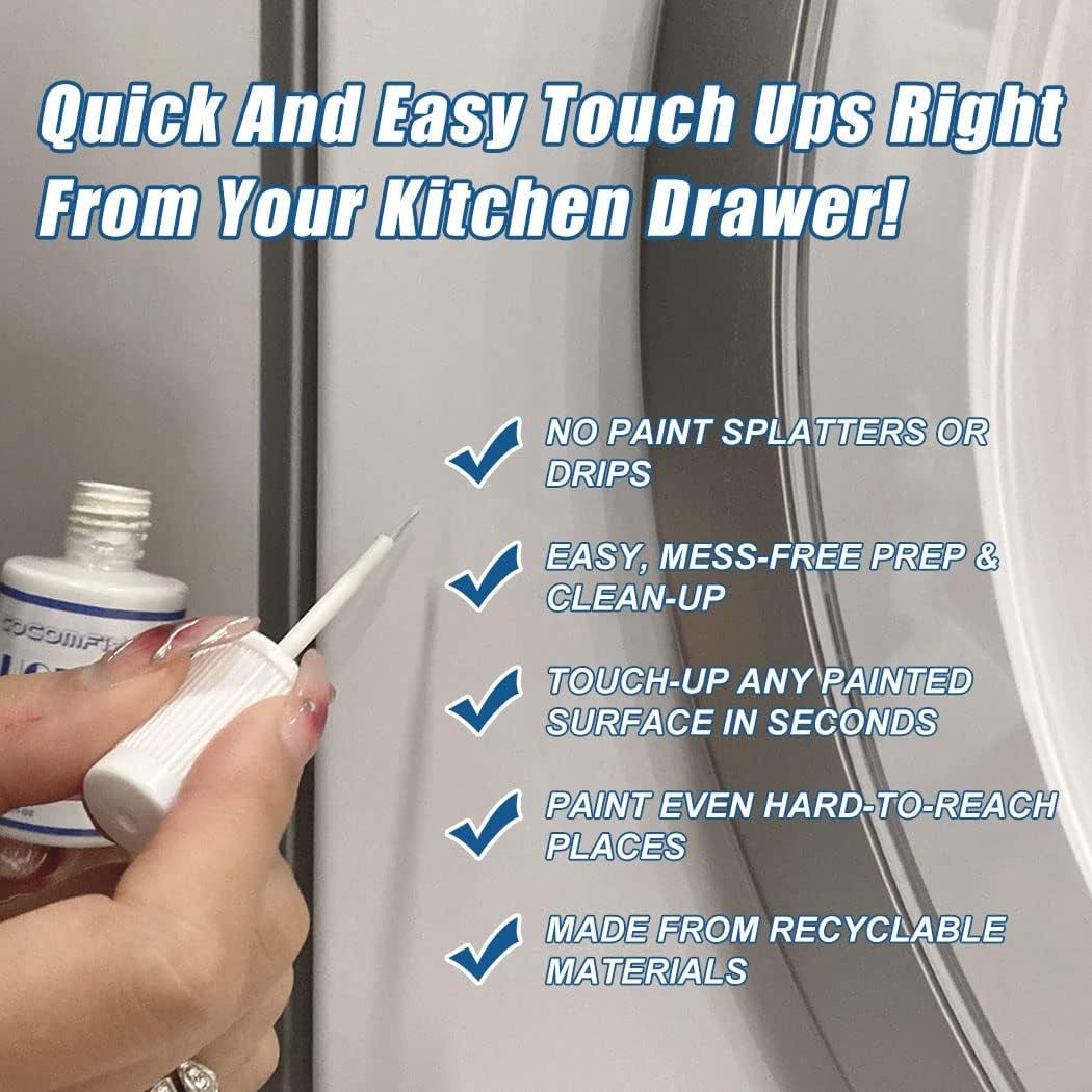 Appliance & Porcelain Paint Touch UP, High-Gloss Paint Touch up for Kitchen & Bathrooms: Sinks, Bathtubs, Appliances, Metal Surfaces, Tile, Fiberglass, Glossy Finishes, Etc. (Just Black)