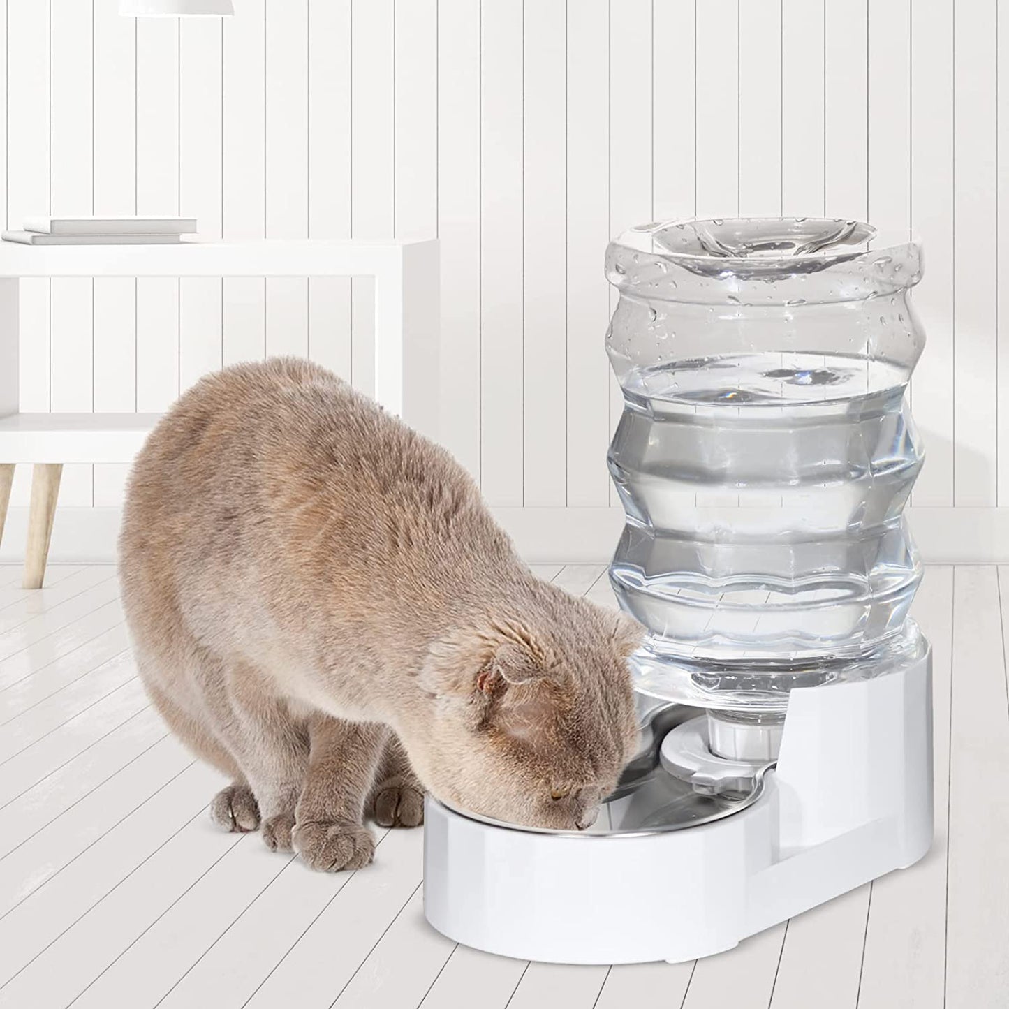 Pet Water Bowl Dispenser: 4L Automatic Stainless Steel Gravity Feeder - Large Capacity Ideal for Cats and Small Dogs - Indoor and Outdoor Hydration