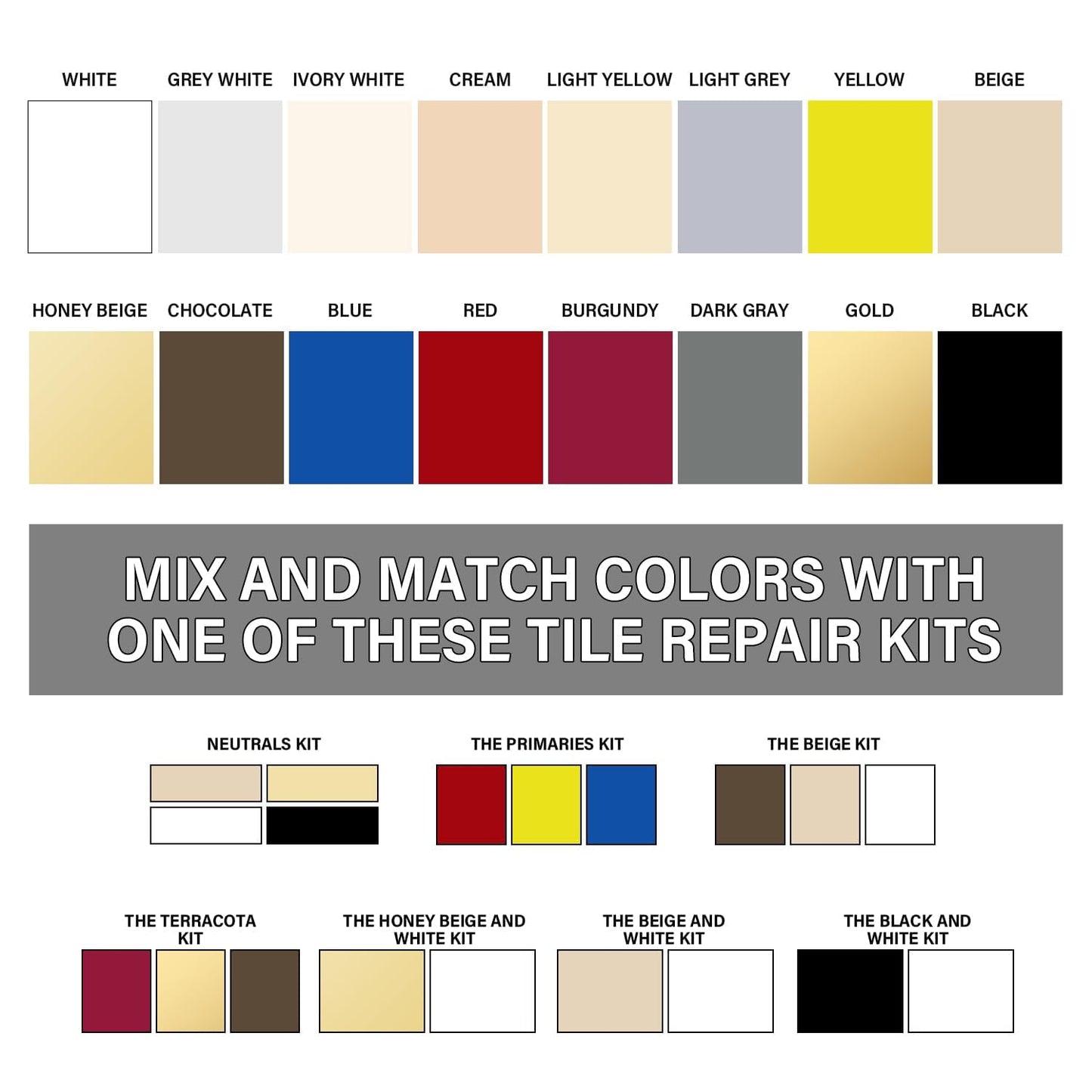 Tile Repair Kit, Ceramic Tile Chip Repair Kit(White), Floor Cracked Tile Repair Filler - Quickly Fix Tile Chips, Cracks with Super Strong Adhesion for Porcelain, Ceramic, Acrylic, Fiberglass, Enamel