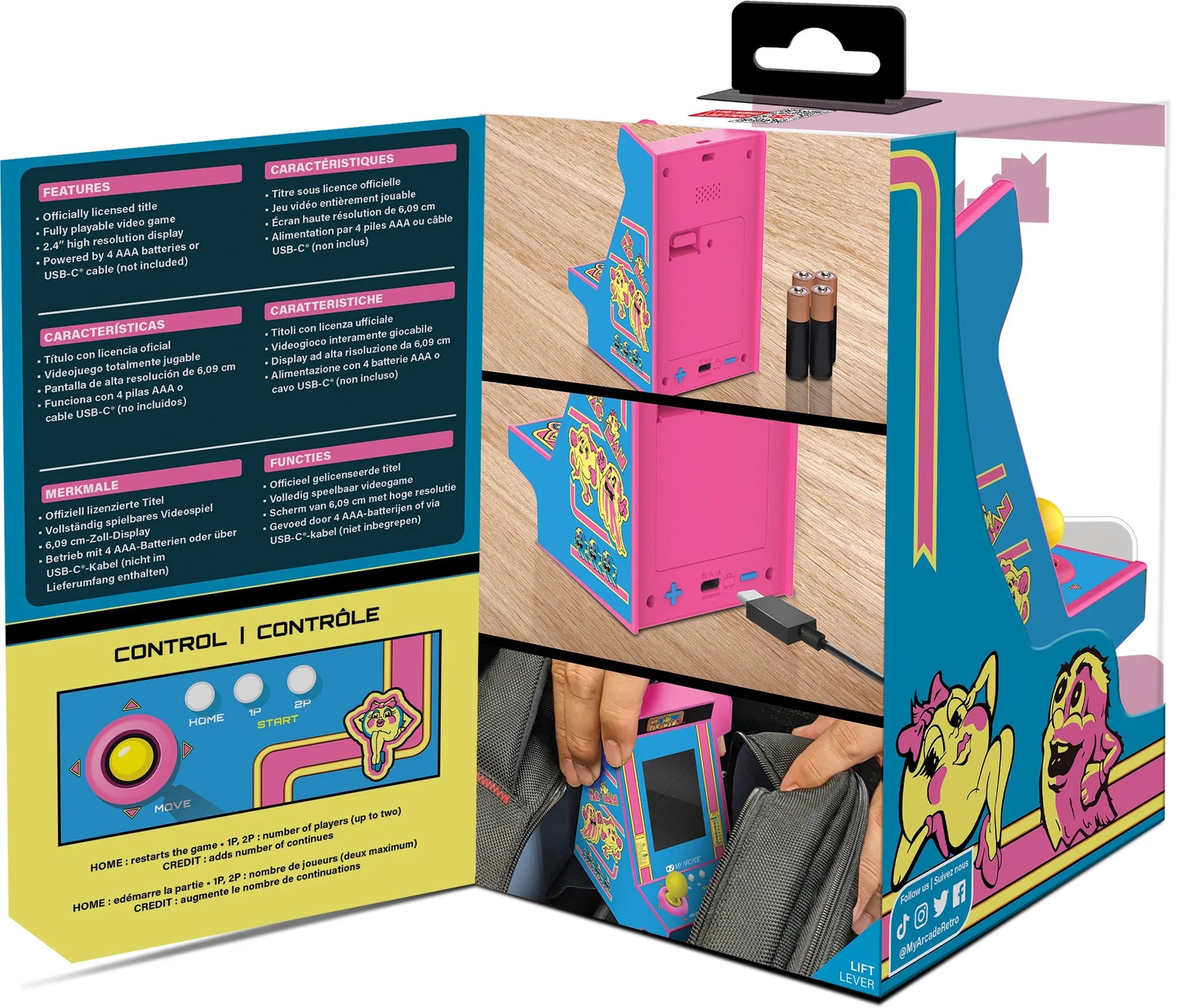 DGUNL-7023 MS. PAC-MAN Nano Player Pro Portable Retro Arcade