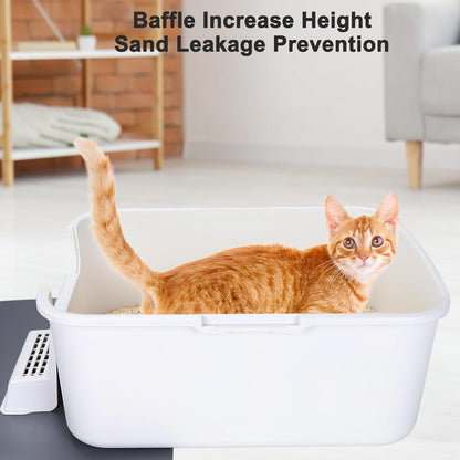 Cat Litter Box with Lid, Increased Entrance Height, Top Entry Enclosed Litter Box with Door, Easy to Install, Suitable for Cats up to 7.5 Lbs (White,Small)