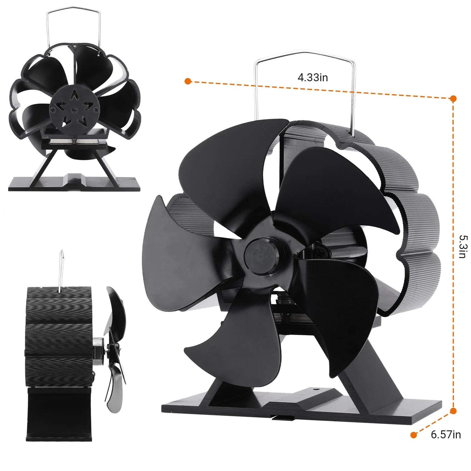 5/6/7Blades Fireplace Fan,Heat Powered Stove Fan for Log Burner/Fireplace, Eco Friendly and Efficient Wood Stove Fan