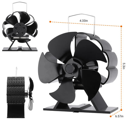 5/6/7Blades Fireplace Fan,Heat Powered Stove Fan for Log Burner/Fireplace, Eco Friendly and Efficient Wood Stove Fan