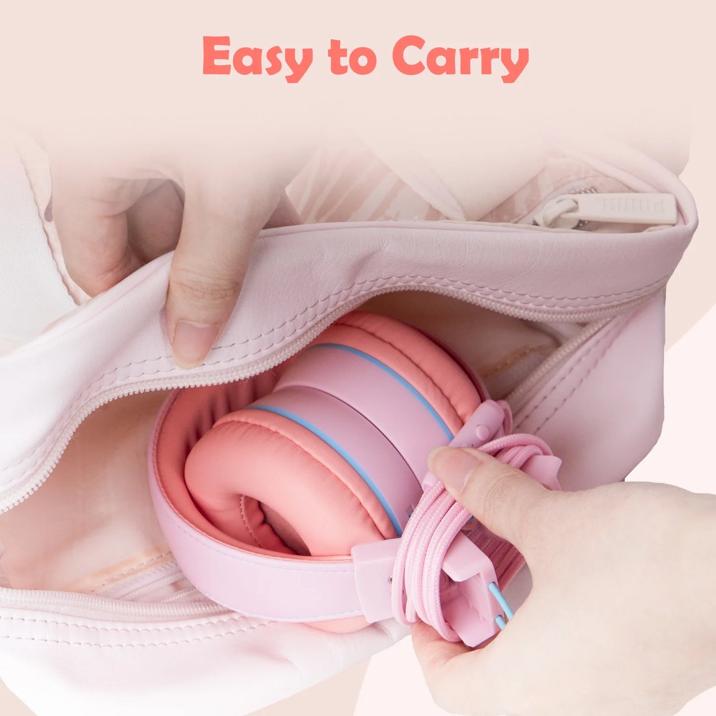 2PC Kids Headphones with Microphone, HD Stereo, Safe Volume Limit 85Db/94Db, Eco-Friendly, Foldable, Adjustable Headband, 3.5Mm Jack for School /Pc/Mac/Tablet (Pink&Blue)