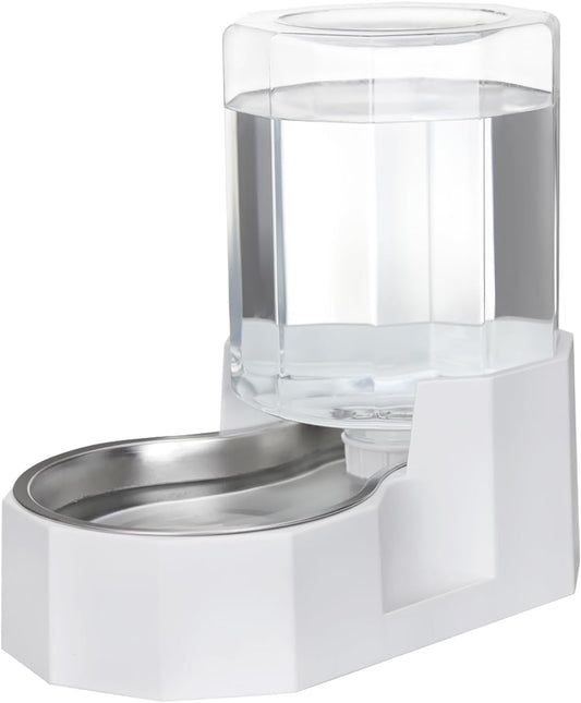 Automatic 5L Gravity Stainless Steel Pet Waterer, Fortunate Angular Water Feeder with Edges, Safe and Large Capacity, Suitable for Small and Medium-Sized Cats and Dogs (5L without Filter)