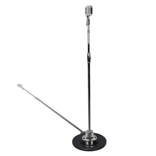 PDMICR70SL Classic Retro Vintage Style Microphone and Swing Stand, Silver