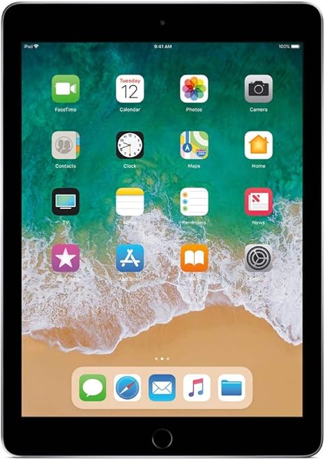 Apple iPad 9.7inch with WiFi 32GB- Space Gray (2017 Model) (Renewed)