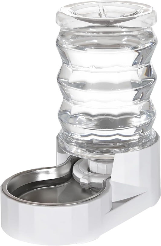 Pet Water Bowl Dispenser: 4L Automatic Stainless Steel Gravity Feeder - Large Capacity Ideal for Cats and Small Dogs - Indoor and Outdoor Hydration
