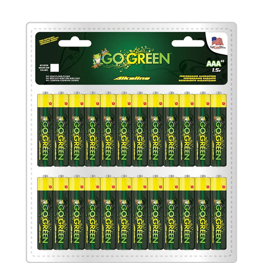 Gogreen Power (24049) Eco Friendly Alkaline AAA Batteries - No Lead, Cadmium or Mercury - Pack of 48
