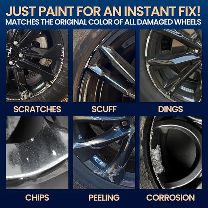 Gloss Black Rim Touch up Paint, Rim Paint, Wheel Scratch Repair Kit for Curb Rash & Scratches, Universal Black Enamel Paint (1 Fl Oz), Scratch Resistant, Covers 1 Sq Ft per Coat