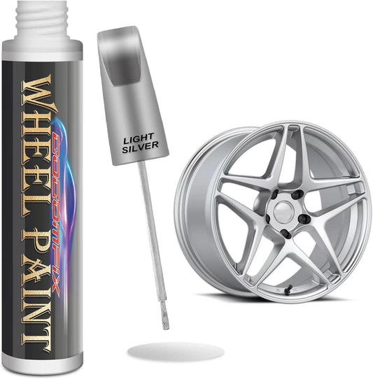 Silver Rim Touch up Paint - Car Scratch Repair Pen. Quick & Easy Rim Scratch Fix. Universal Color (Light Silver)