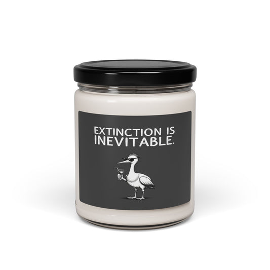 "EXTINCTION IS INEVITABLE" candle