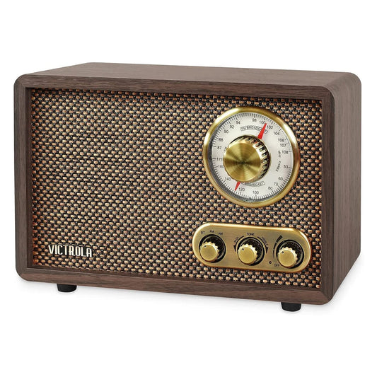 Victrola Retro Bluetooth AM FM Radio Classic Wood Finish Vintage Design