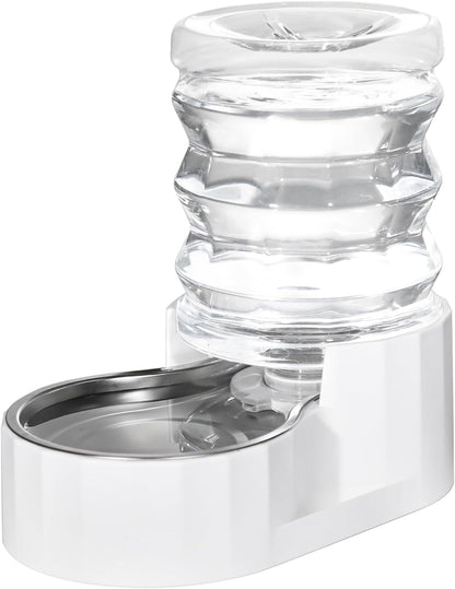 Dog Water Bowl Dispenser: 5L Automatic Stainless Steel Gravity Feeder - Large Capacity Ideal for Indoor and Outdoor Hydration