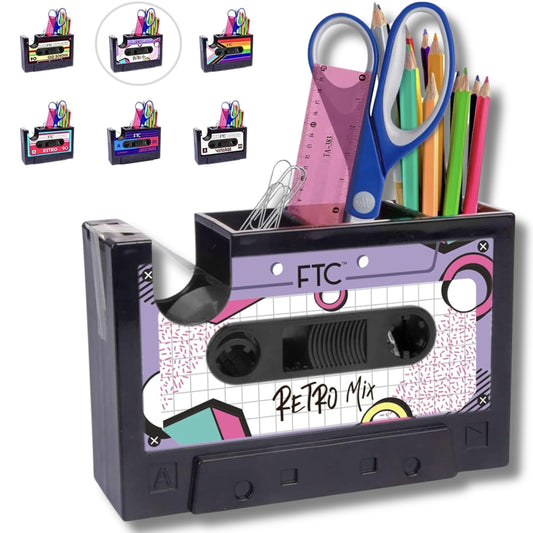 Cassette Tape Dispenser Office Supply Holder Retro Mix Manual Tape Dispenser 1 Pack, 6.70" X 1.98" X 4.53"