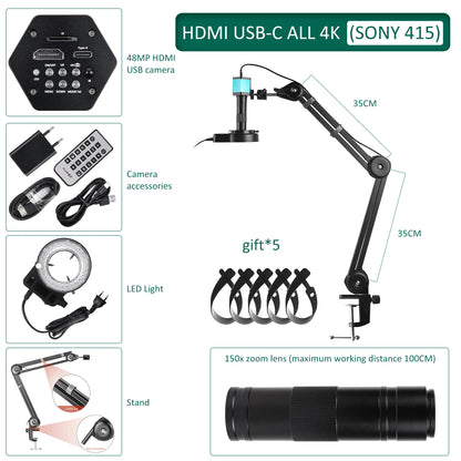 Full HD Digital Microscope Electronic 4K Soldering Microscope