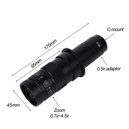 4K ULTRA Electronic Digital  Microscope  48MP USB HDMI Soldering Camera 130X 150X 180X C-Mount Zoom Lens For PCB Repair Tools