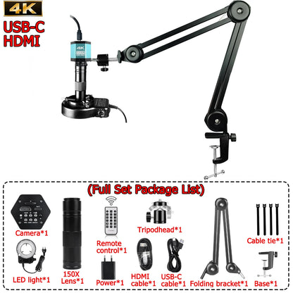 Ultra 4K 48MP Digital Electronic Microscope With USB-C HDMI Port, Professional Video Microscope For Soldering With New Bracket